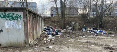 Школьная спортплощадка в Петрозаводске утопает в мусоре (ФОТО)