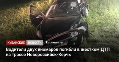 Водители двух иномарок погибли в жестком ДТП на трассе Новороссийск-Керчь