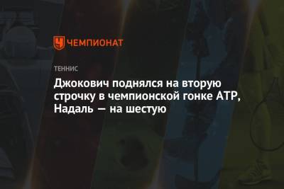 Джокович поднялся на вторую строчку в чемпионской гонке ATP, Надаль — на шестую