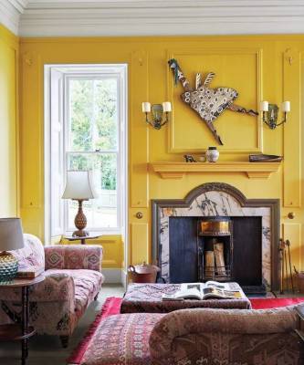 Желтые стены в интерьере: 25+ ярких примеров