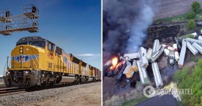 В США сошел с рельсов и загорелся поезд с химикатами: эвакуировали десятки человек
