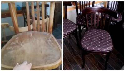 Переделка потрепанных венских стульев: дизайнерская мебель своими руками