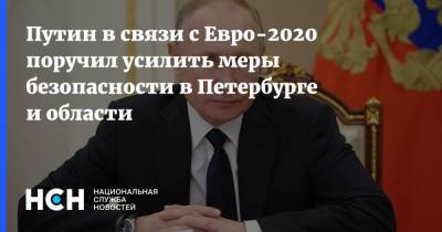 Путин в связи с Евро-2020 поручил усилить меры безопасности в Петербурге и области