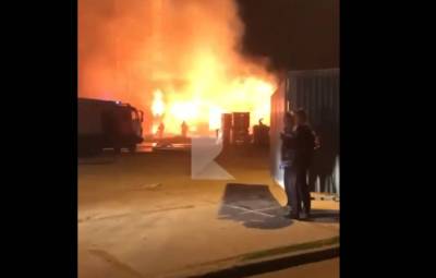 Ночной пожар в Рязани попал на видео