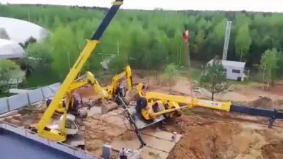 Момент повторного падения крана во Владимирской области попал на видео