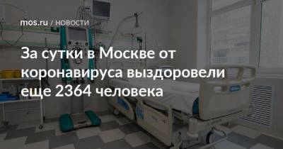 За сутки в Москве от коронавируса выздоровели еще 2364 человека