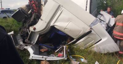 В Одесской области фура слетела в кювет: водителя пришлось вытаскивать спасателям (фото)