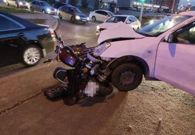 В Уфе иномарка сбила мотоциклиста