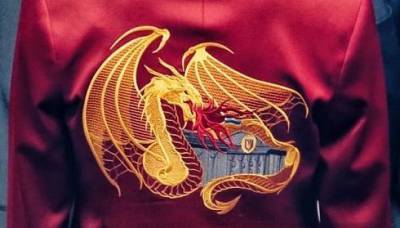 Нардеп Анна Скороход объяснила символику своего наряда, на котором дракон «поджигает» Верховную Раду (ФОТО)