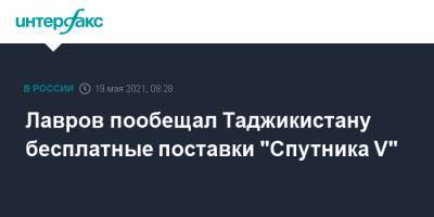 Лавров пообещал Таджикистану бесплатные поставки "Спутника V"