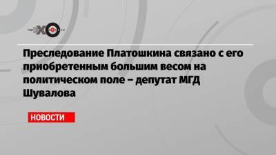 Преследование Платошкина связано с его приобретенным большим весом на политическом поле – депутат МГД Шувалова