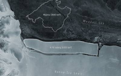 От Антарктиды откололся самый большой в мире айсберг. Он в пять раз больше Киева