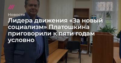 Лидера движения «За новый социализм» Платошкина приговорили к пяти годам условно
