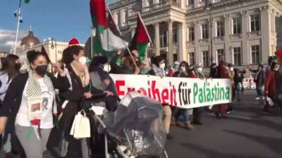 В Берлине прошли протесты в поддержку Палестины — видео