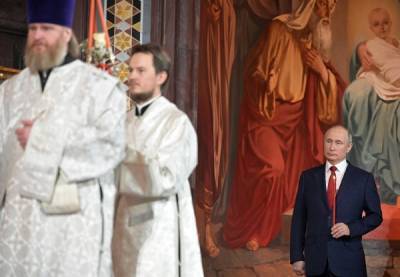 Владимир Путин принял участие в пасхальном богослужении в Храме Христа Спасителя