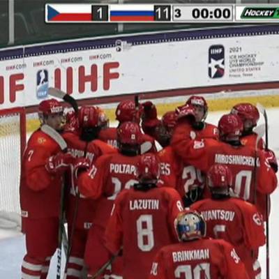 Сборная России разгромила команду Чехии на юниорском чемпионате мира по хоккею