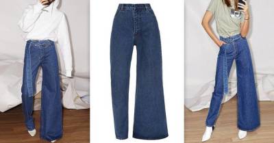 Дизайнер создает асимметричные джинсовые брюки, которые могут стать новым трендом