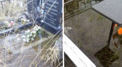 "Людей опускали прямо в воду": на Осташинском кладбище случился потоп