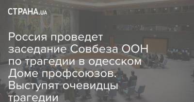Россия проведет заседание Совбеза ООН по трагедии в одесском Доме профсоюзов. Выступят очевидцы трагедии
