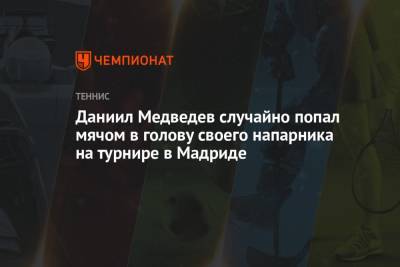 Даниил Медведев случайно попал мячом в голову своего напарника на турнире в Мадриде