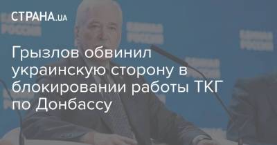 Грызлов обвинил украинскую сторону в блокировании работы ТКГ по Донбассу