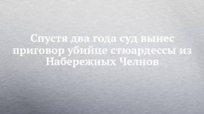 Спустя два года суд вынес приговор убийце стюардессы из Набережных Челнов