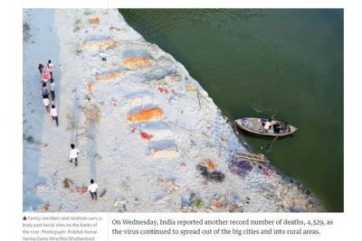Священная индийская река Ганг переполнилась жертвами COVID-19