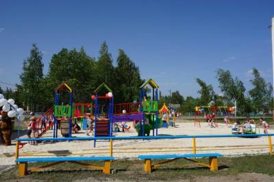 В Грязинских селах построены спортивная и детская площадки