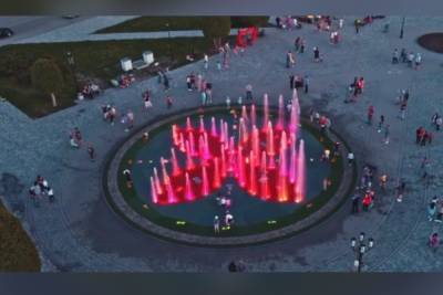 Рязанский светомузыкальный фонтан на Московском шоссе засняли с высоты