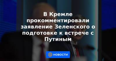 В Кремле прокомментировали заявление Зеленского о подготовке к встрече с Путиным