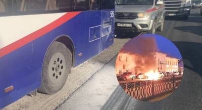 Языки пламени охватили салон: в Ярославле водитель вез горящий автобус