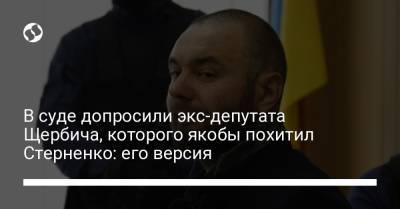 В суде допросили экс-депутата Щербича, которого якобы похитил Стерненко: его версия