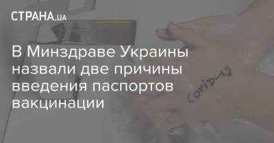В Минздраве Украины назвали две причины введения паспортов вакцинации