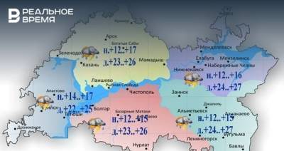 Сегодня в Татарстане ожидается гроза, град, сильный порывистый ветер и до +27 градусов