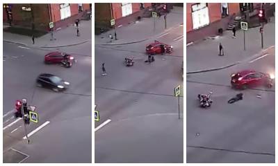 Мотоциклист устроил аварию в центре Петрозаводска