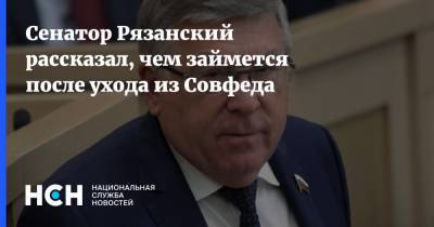 Сенатор Рязанский рассказал, чем займется после ухода из Совфеда
