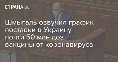 Шмыгаль озвучил график поставки в Украину почти 50 млн доз вакцины от коронавируса