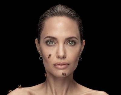 Анджелина Джоли снялась в фотосессии с роем пчел