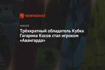 Трёхкратный обладатель Кубка Гагарина Косов стал игроком «Авангарда»