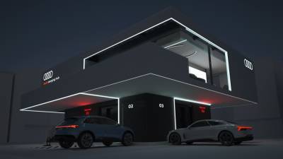 Audi разработала скоростную зарядную станцию мощностью 300 кВт на основе б/у батарей электромобилей суммарной емкостью 2,45 МВтч