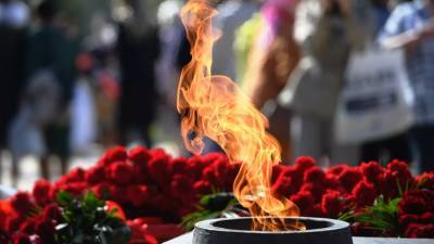 В Подмосковье задержали осквернивших мемориал «Вечный огонь» мужчин