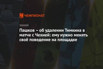 Пашков – об удалении Тимкина в матче с Чехией: ему нужно менять своё поведение на площадке