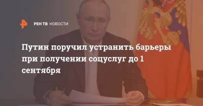 Владимир Путин - Путин поручил устранить барьеры при получении соцуслуг до 1 сентября - ren.tv
