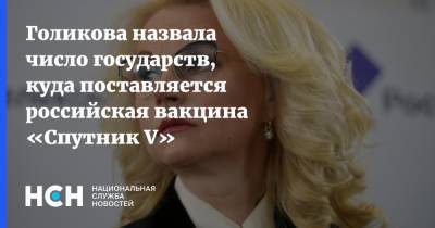 Голикова назвала число государств, куда поставляется российская вакцина «Спутник V»