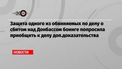 Защита одного из обвиняемых по делу о сбитом над Донбассом боинге попросила приобщить к делу доп.доказательства