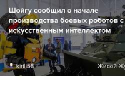 Шойгу заявил о серийном производстве боевых роботов с ИИ в России