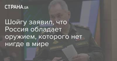 Шойгу заявил, что Россия обладает оружием, которого нет нигде в мире