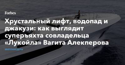 Хрустальный лифт, водопад и джакузи: как выглядит суперъяхта совладельца «Лукойла» Вагита Алекперова