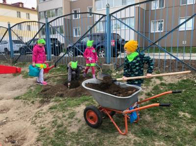 Дошколята посадили "Сад памяти" в Южно-Сахалинске в честь героев войны