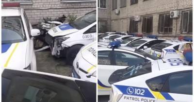 "Кладбище авто": в Днепре нашли десятки разбитых полицейских автомобилей (видео)